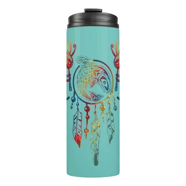 Termo Atrapasueños de ballena Kokopelli nativo americano (Anverso)
