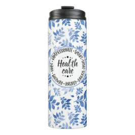 Termo Atributos de la atención médica estilo sauce azul 