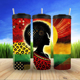 Termo Audaz diseño de arte de la silueta africana