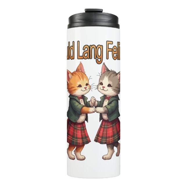 Termo Auld Lang Feline Orange Cats Dancing Ceilidh  (Anverso)
