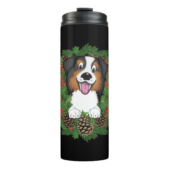 Termo Australia, perro, navidades, vacaciones (Anverso)