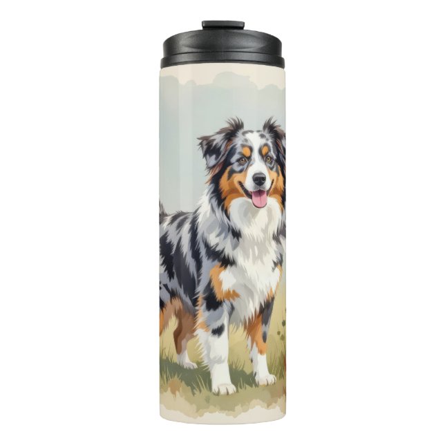 Termo Australian Shepherd Dog Merle Long Tail (Anverso)