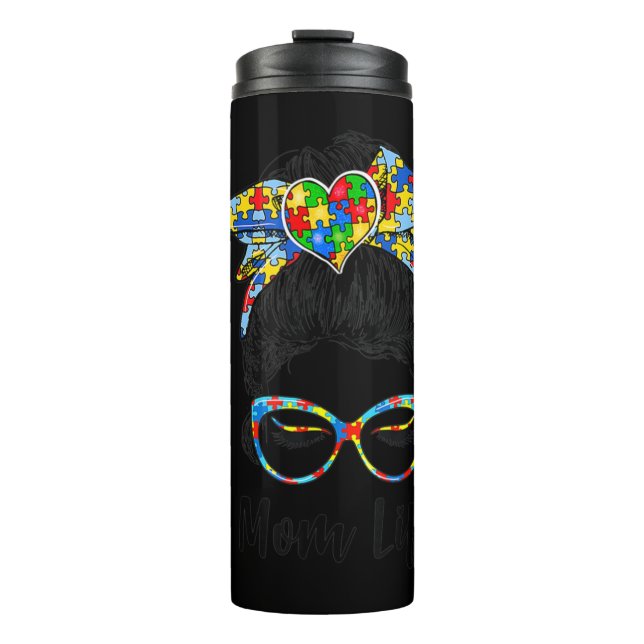 Termo Autismo autista Concienciación de mamá Camisetas d (Anverso)