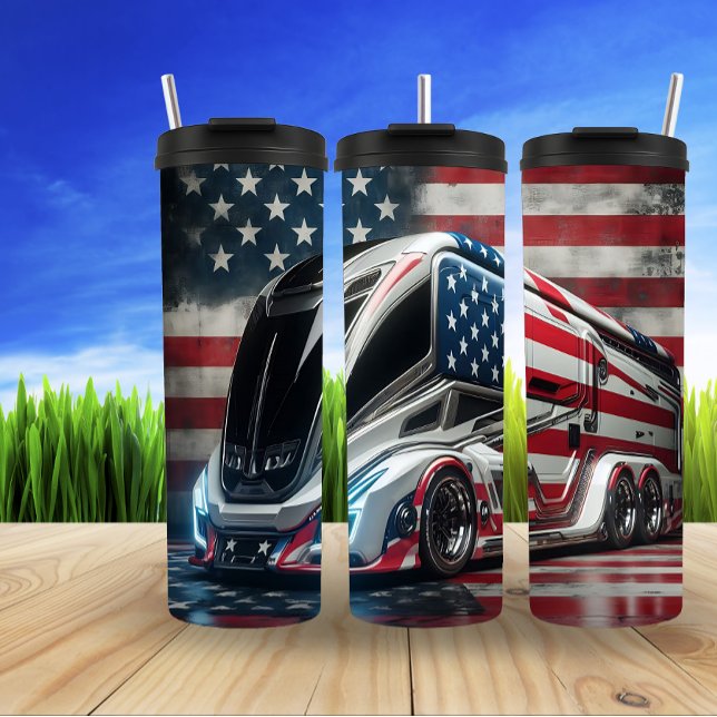 Termo Autobús de bandera estadounidense futurista (Subido por el creador)