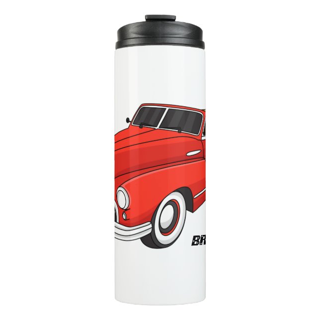Termo Automóvil rojo clásico de 1948 (Anverso)