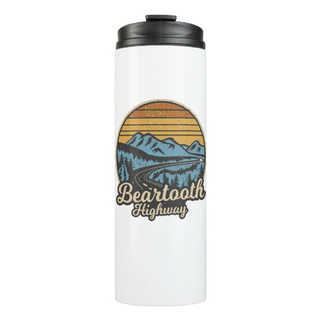 Termo Autopista Beartooth Montana Wyoming Retro (Anverso)