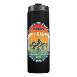 Termo Aventura de puesta de sol vintage de camping famil