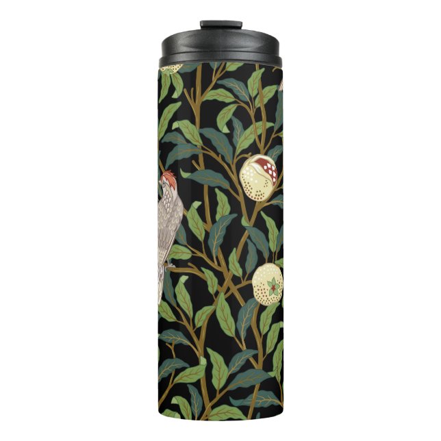 Termo Aves de la época en el follaje con aves y frutos d (Anverso)