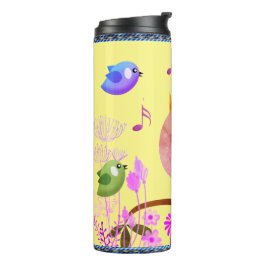 Termo Aves de primavera (con iniciales) Tumbler térmico