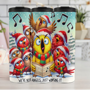 Termo Aves divertidas Navidades cantando a Carol
