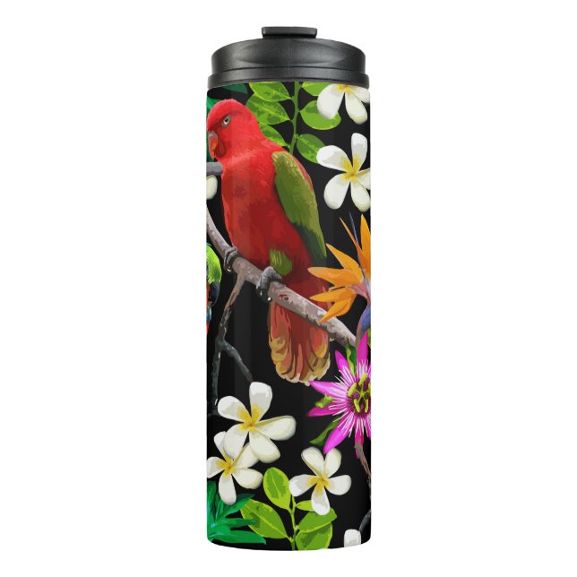 Termo aves exóticas y flores hermosas (Anverso)