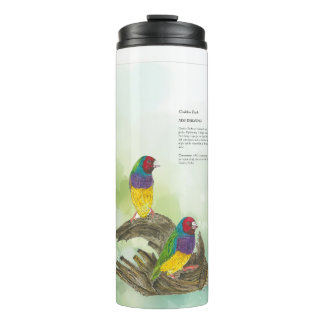Termo Aves fincas de Gouldia pintadas a mano alegres