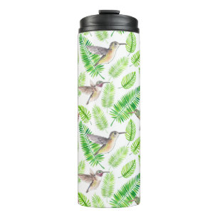 Termo Aves húmedas y hojas tropicales