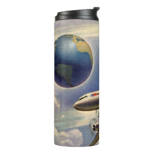 Termo Avión Antiguo Volando Alrededor del Mundo entre Nu