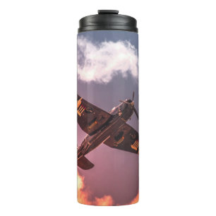 Termo Avión Vintage Hermoso Cielo