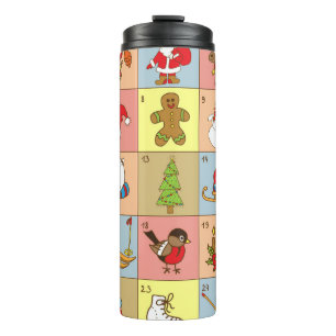 Termo Aviso de navidades: Colección de elementos Doodle