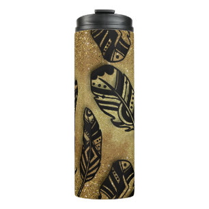 Termo Aztec Feathers Purpurina En Pergamino