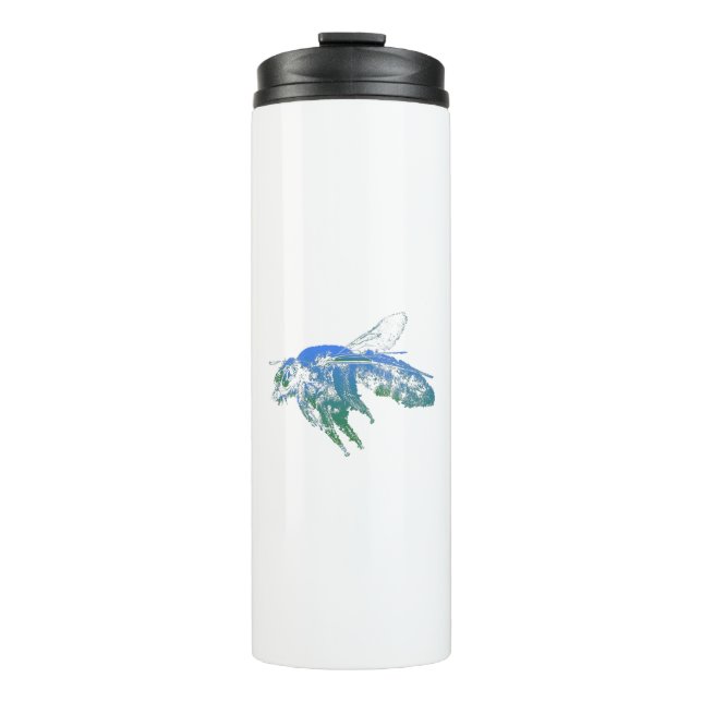 Termo Azul de abeja de insectos (Anverso)