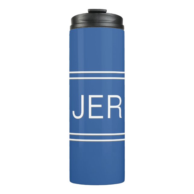 Termo Azul Real Bebida con Monograma Personalizado de In (Anverso)