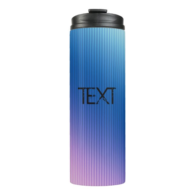 Termo Azul rosado , rosa , rayas , oscuro , degradado ro (Anverso)