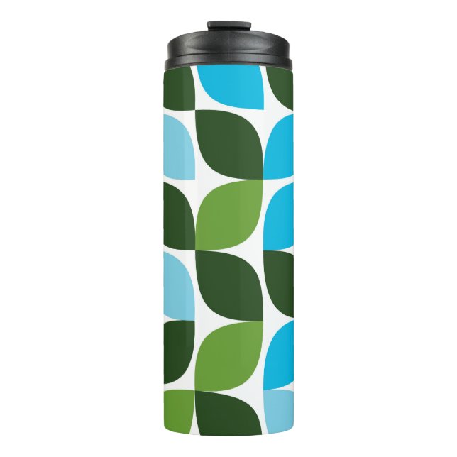 Termo Azul, verde, fresco, moderno y natural abstracto (Anverso)