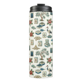 Termo Azulejo de Mahjong Chinoiserie Vintage