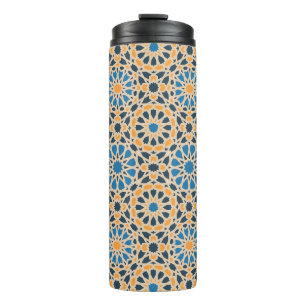 Termo Azulejo geométrico marroquí y patrón de naranja