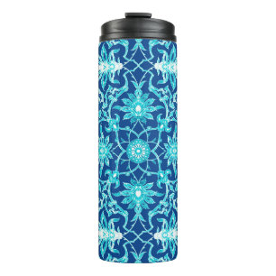 Termo Azulejos chinos de estilo Art Nouveau, azul y turq