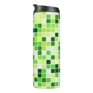 Termo Azulejos de Piscina, Baldosas Mosaico Verdes, Patr