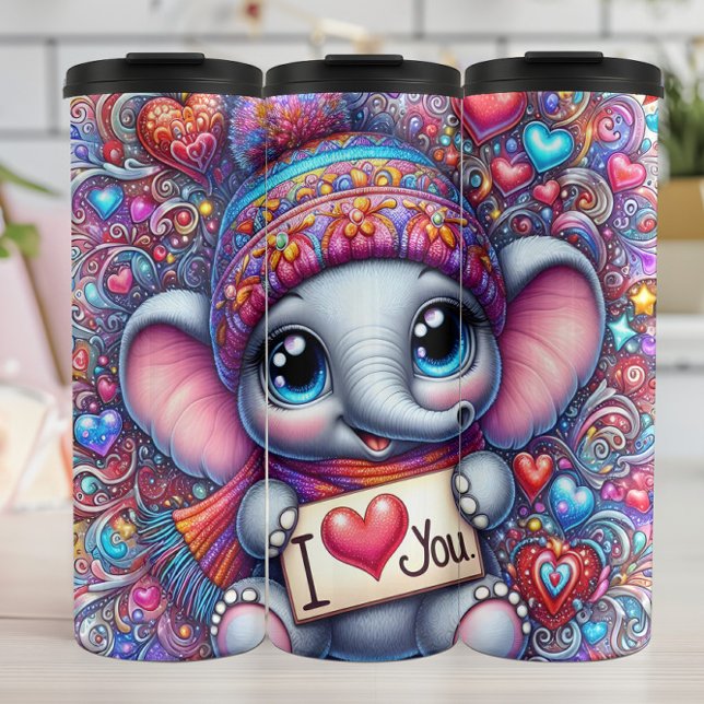 Termo Baby Elephant Winter Heart (Subido por el creador)