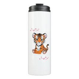 Termo 🐯Baby Tiger Art with Pink Butterflies -