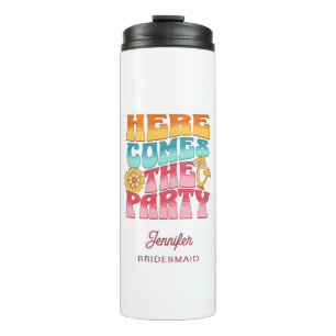 Termo Bachelorette Party Groovy Retro Wavy Bridesmaid