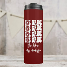 Bachelorette personalizada Bride Red Groovy Retro
