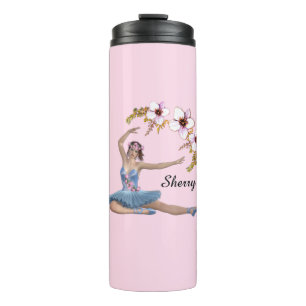 Termo Bailarina en azul personalizado rosa