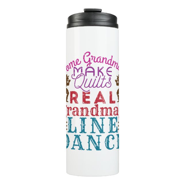 Termo Baile de línea real Grandmas Line Dance con línea  (Anverso)