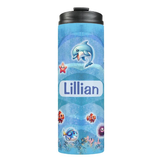 Termo Bajo el tema del mar personalizado (Anverso)