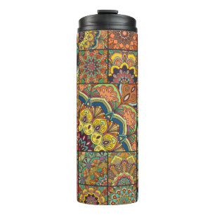 Termo Baldosas de Boho: colorido mosaico de mosaicos sin