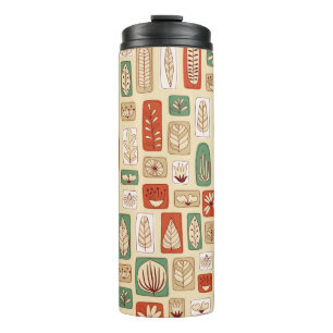 Termo Baldosas de diseño escandinavo con hojas abstract