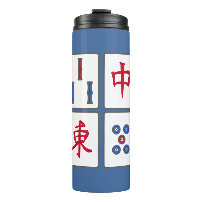 Termo Baldosas de juego Mahjong Diseñar Tumbler térmico (Anverso)