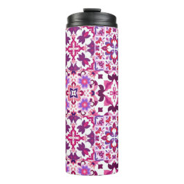 Termo Baldosas españolas rosadas y moradas