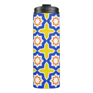 Termo Baldosas portuguesas antiguas. Azulejos azules y a