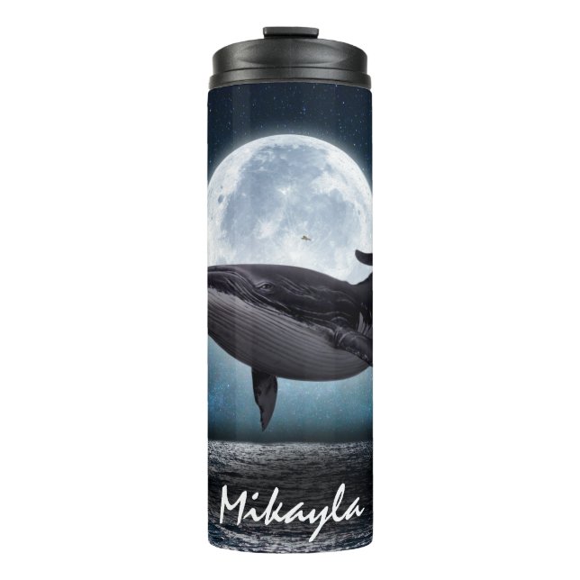Termo Ballena jorobada sobre la luna llena (Anverso)