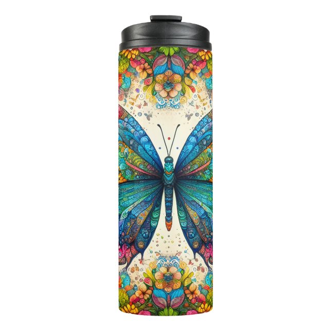 Termo Ballet arco iris de una mariposa (Anverso)