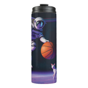 Termo Baloncesto astronauta con gato