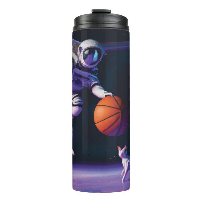 Termo Baloncesto astronauta con gato (Anverso)