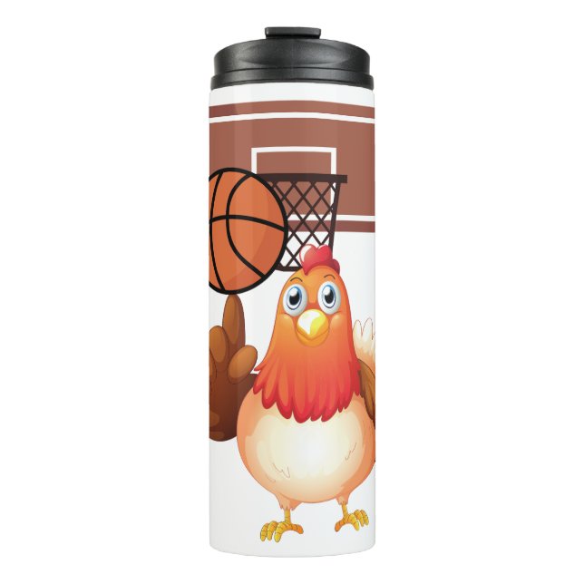 Termo Baloncesto de Animal de Dibujos Animados (Anverso)