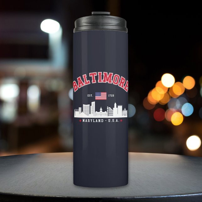Termo Baltimore Maryland Chic Cityscape Design (Subido por el creador)