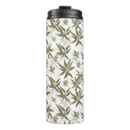 Termo Bambú sobre hojas blancas - patrón de superficie s