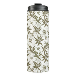 Termo Bambú sobre hojas blancas - patrón de superficie s