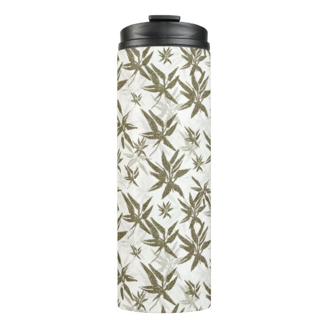 Termo Bambú sobre hojas blancas - patrón de superficie s (Anverso)